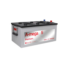 Автомобильный грузовой аккумулятор A-mega Premium 6-СТ 225Ah R+ 1300A 