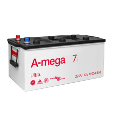 Автомобильный грузовой аккумулятор A-mega Ultra 6-СТ 225Ah R+ 1400A 