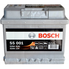 Автомобильный аккумулятор Bosch S5 001 6-СТ 52Ah R+ 520A 0092S50010
