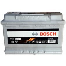 Автомобильный аккумулятор Bosch S5 008 6-СТ 77Ah R+ 780A 0092S50080