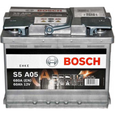 Автомобильный аккумулятор Bosch S5 A05 AGM 6-СТ 60Ah R+ 680A 0092S5A050