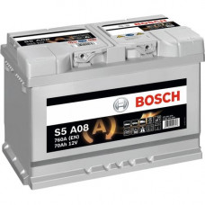 Автомобильный аккумулятор Bosch S5 A08 AGM 6-СТ 70Ah R+ 760A 0092S5A080
