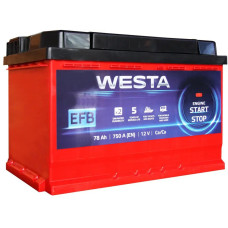 Автомобильный аккумулятор WESTA EFB 6-СТ 78Ah R+ 750A Start-Stop
