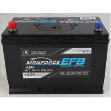Автомобільний акумулятор WESTA MANFORCE EFB 6-СТ 100Ah 850A L+ D31 Start-Stop 