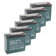  72V 20Ah (6шт 12V 6-DZM-20) Chilwee комплект тяговых аккумуляторов для электроскутера и электровелосипеда
