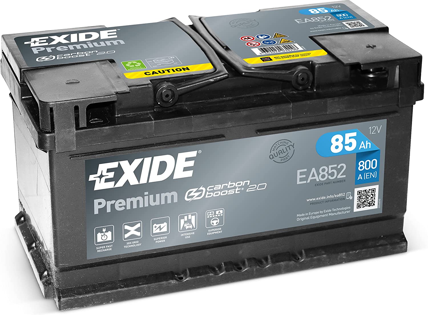 Купить аккумулятор Exide EA852 6-СТ 85Ah R+ 800A Premium